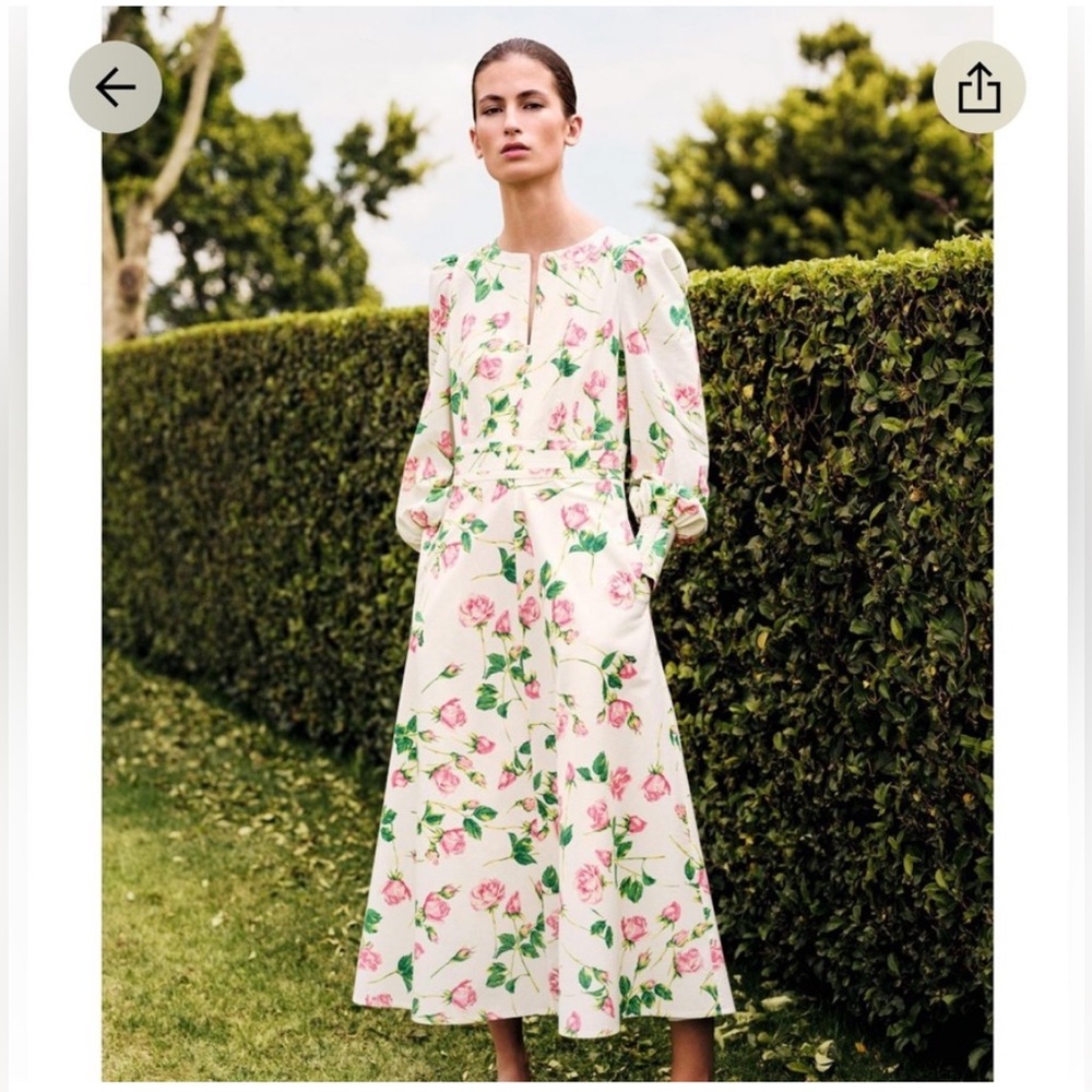 ME+EM - English Garden “Scattered Rose” Structured Dress w/ Pockets - Sz 8 (USA)